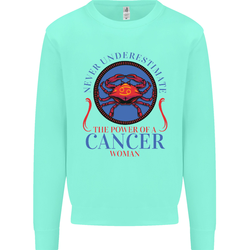 The Power of a Cancer Woman Star Sign Mens Sweatshirt Jumper Peppermint