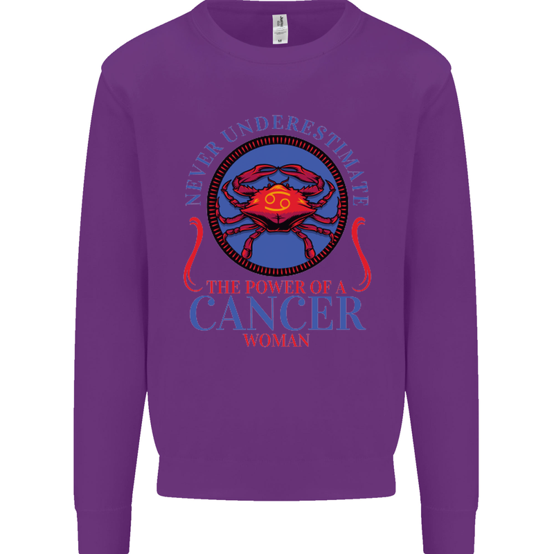 The Power of a Cancer Woman Star Sign Mens Sweatshirt Jumper Purple