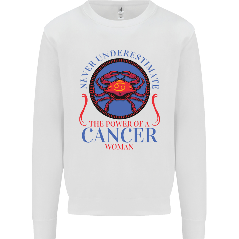 The Power of a Cancer Woman Star Sign Mens Sweatshirt Jumper White
