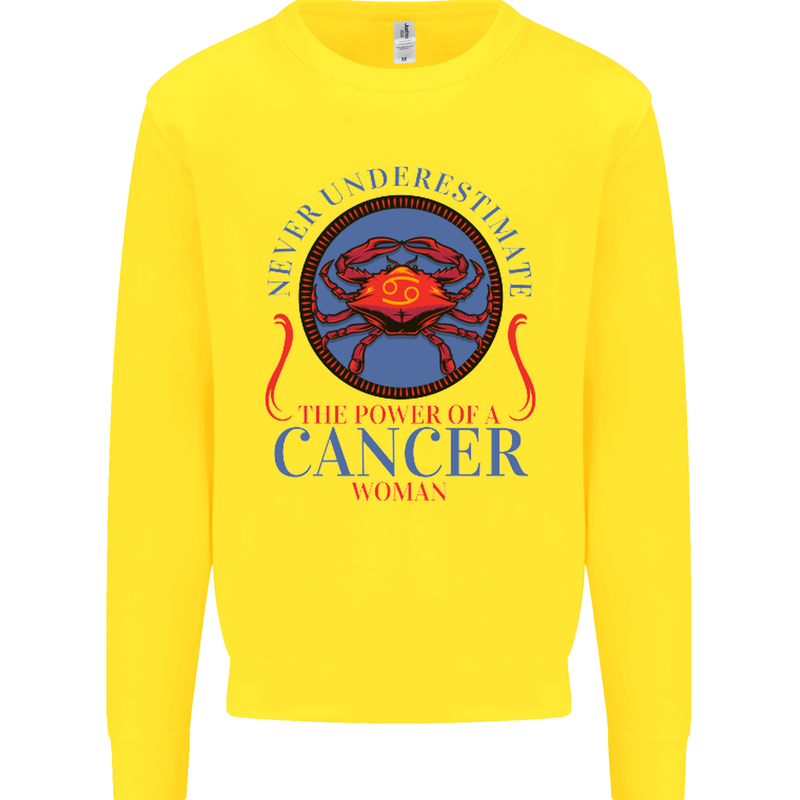 The Power of a Cancer Woman Star Sign Mens Sweatshirt Jumper Yellow