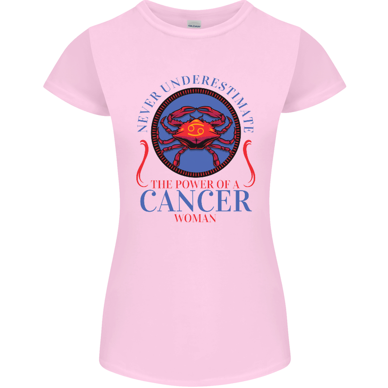 The Power of a Cancer Woman Star Sign Womens Petite Cut T-Shirt Light Pink