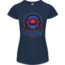 The Power of a Cancer Woman Star Sign Womens Petite Cut T-Shirt Navy Blue