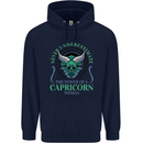 The Power of a Capricorn Woman Star Sign Mens 80% Cotton Hoodie Navy Blue