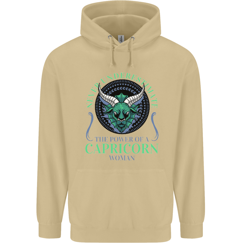 The Power of a Capricorn Woman Star Sign Mens 80% Cotton Hoodie Sand