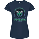 The Power of a Capricorn Woman Star Sign Womens Petite Cut T-Shirt Navy Blue
