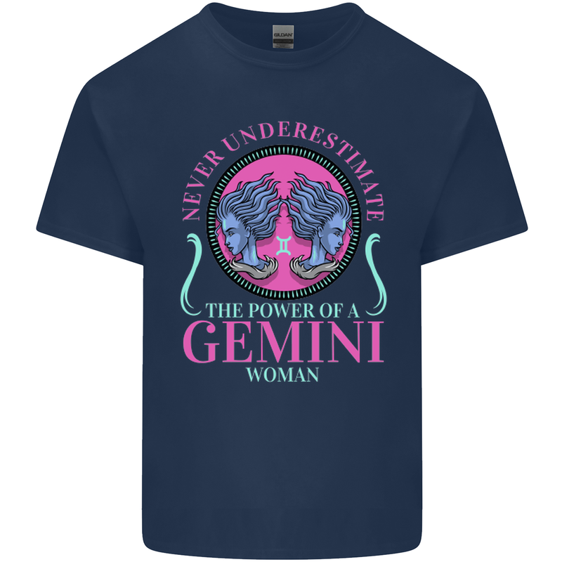 The Power of a Gemini Woman Star Sign Kids T-Shirt Childrens Navy Blue