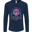 The Power of a Gemini Woman Star Sign Mens Long Sleeve T-Shirt Navy Blue