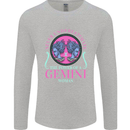 The Power of a Gemini Woman Star Sign Mens Long Sleeve T-Shirt Sports Grey
