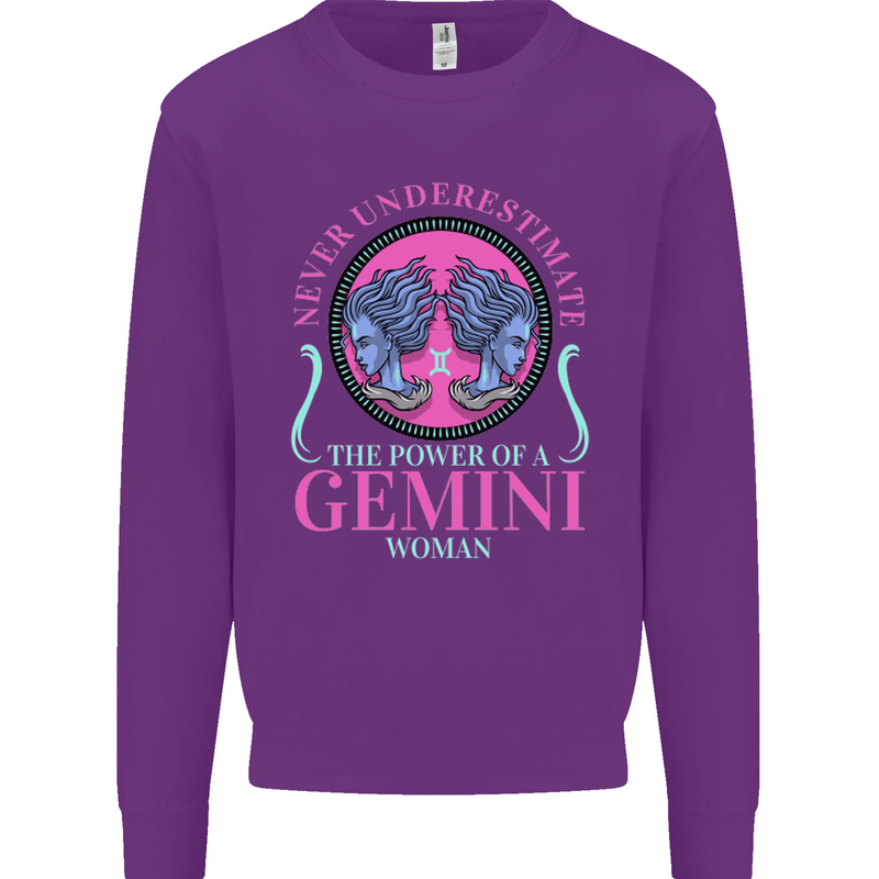 The Power of a Gemini Woman Star Sign Mens Sweatshirt Jumper Purple