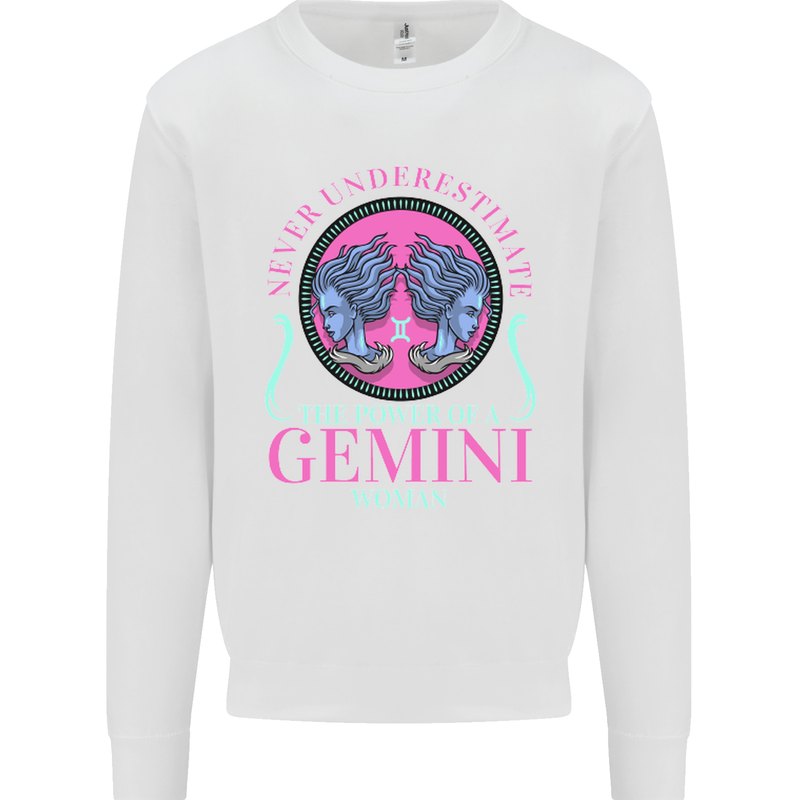 The Power of a Gemini Woman Star Sign Mens Sweatshirt Jumper White