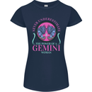 The Power of a Gemini Woman Star Sign Womens Petite Cut T-Shirt Navy Blue