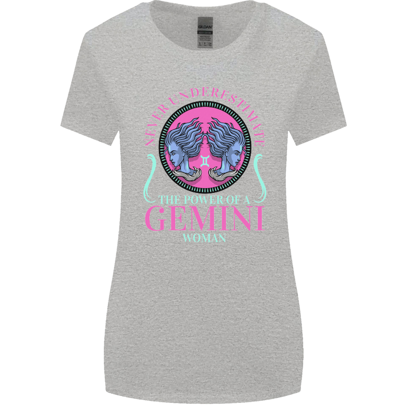 The Power of a Gemini Woman Star Sign Womens Wider Cut T-Shirt Sports Grey