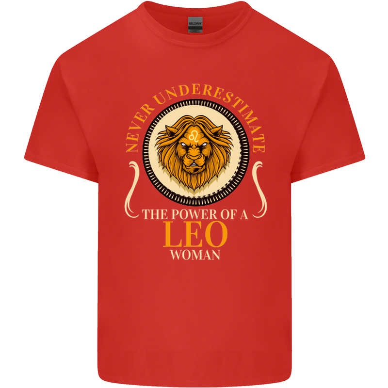 The Power of a Leo Woman Star Sign Kids T-Shirt Childrens Red