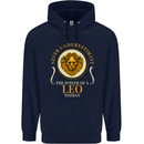The Power of a Leo Woman Star Sign Mens 80% Cotton Hoodie Navy Blue