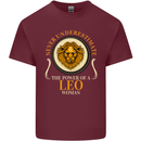 The Power of a Leo Woman Star Sign Mens Cotton T-Shirt Tee Top Maroon