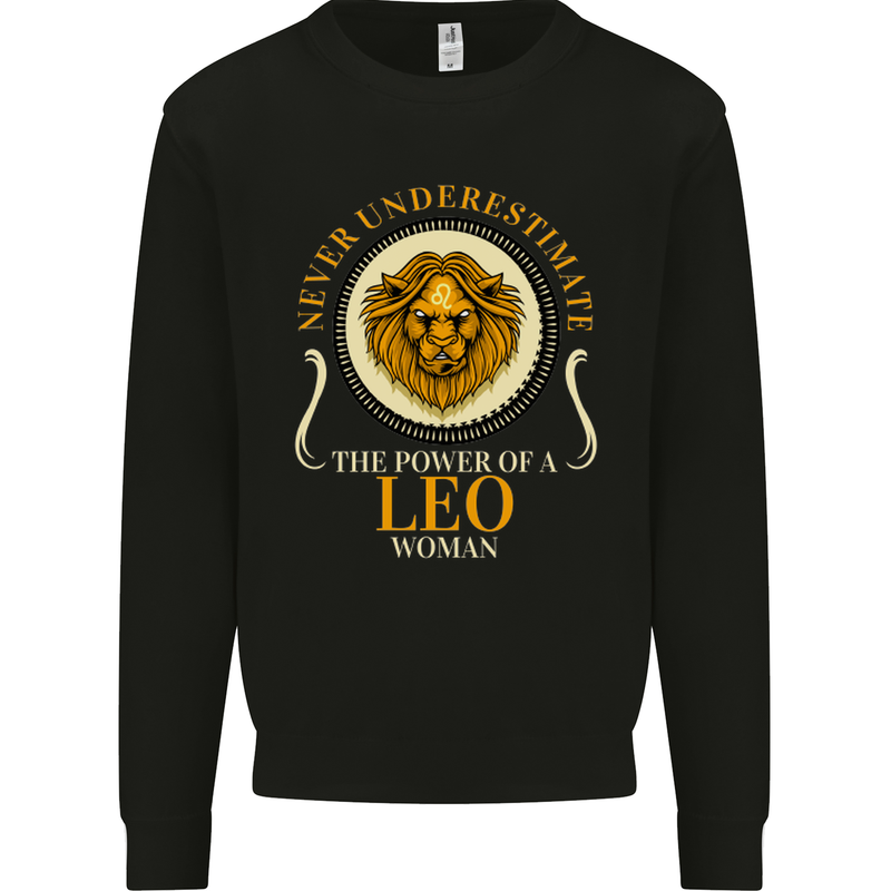 The Power of a Leo Woman Star Sign Mens Sweatshirt Jumper Black