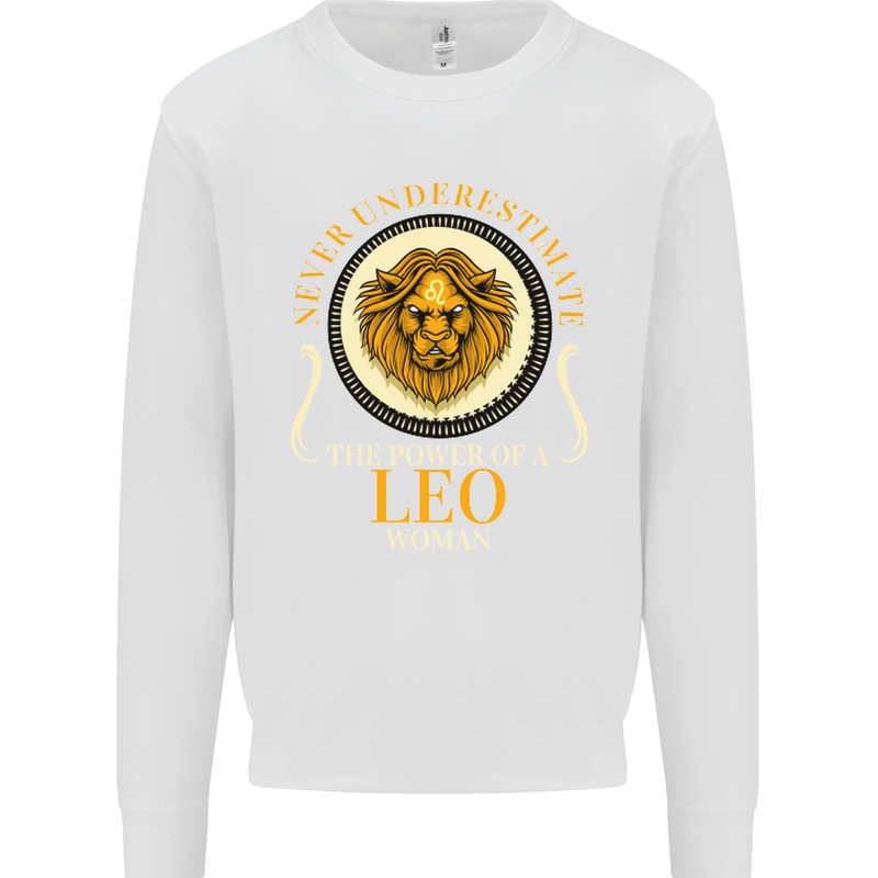 The Power of a Leo Woman Star Sign Mens Sweatshirt Jumper White
