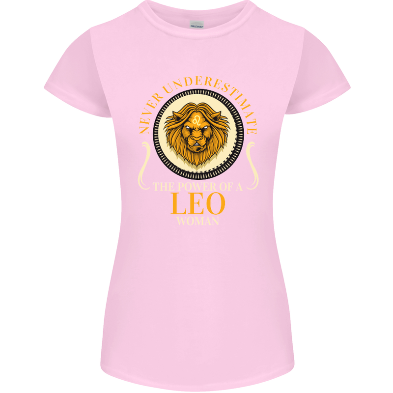 The Power of a Leo Woman Star Sign Womens Petite Cut T-Shirt Light Pink