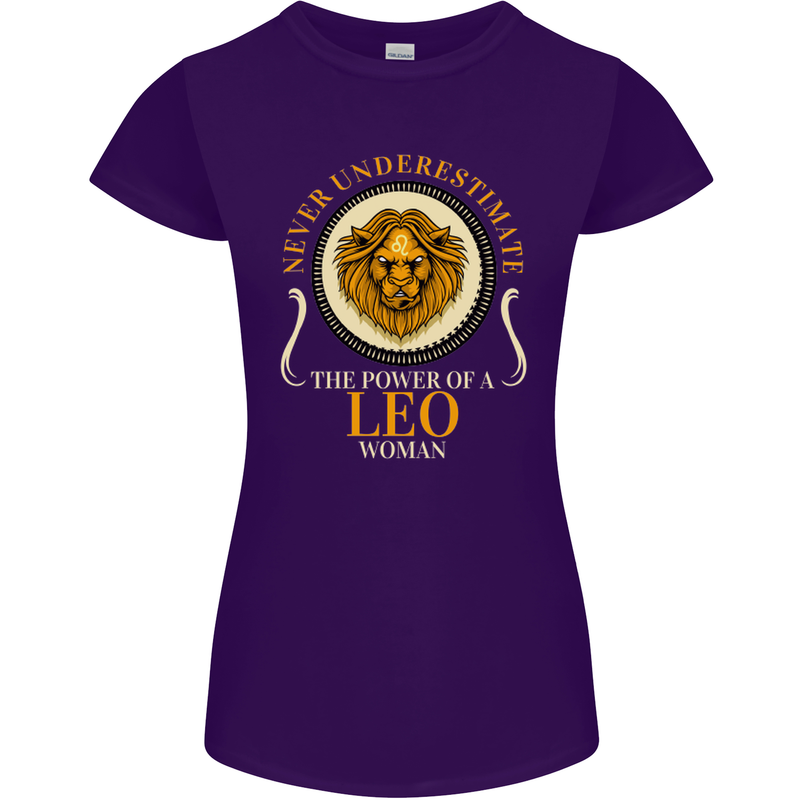 The Power of a Leo Woman Star Sign Womens Petite Cut T-Shirt Purple