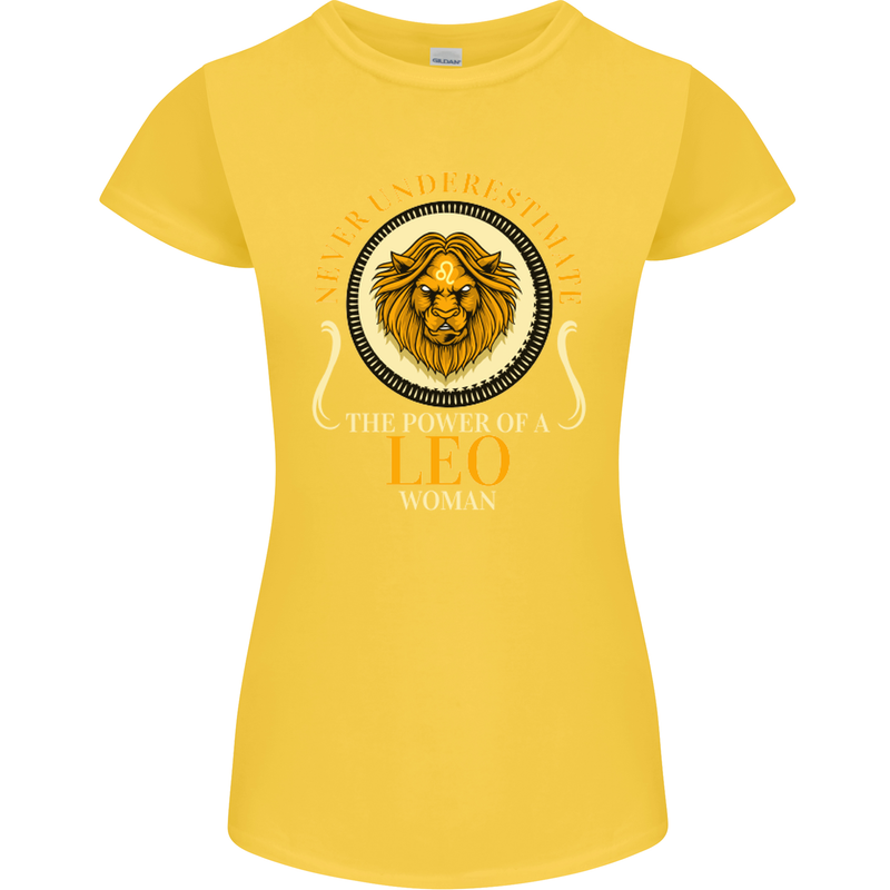 The Power of a Leo Woman Star Sign Womens Petite Cut T-Shirt Yellow