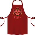 The Power of a Libra Woman Star Sign Cotton Apron 100% Organic Maroon