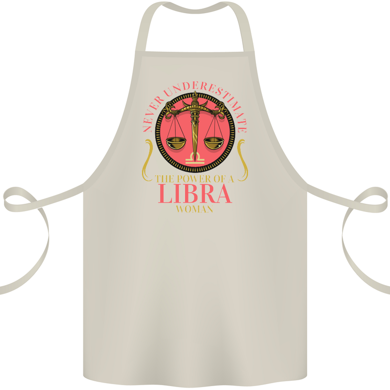 The Power of a Libra Woman Star Sign Cotton Apron 100% Organic Natural