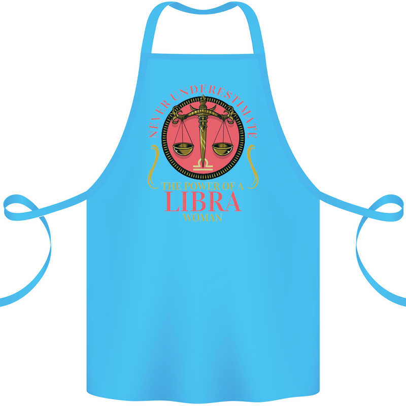 The Power of a Libra Woman Star Sign Cotton Apron 100% Organic Turquoise