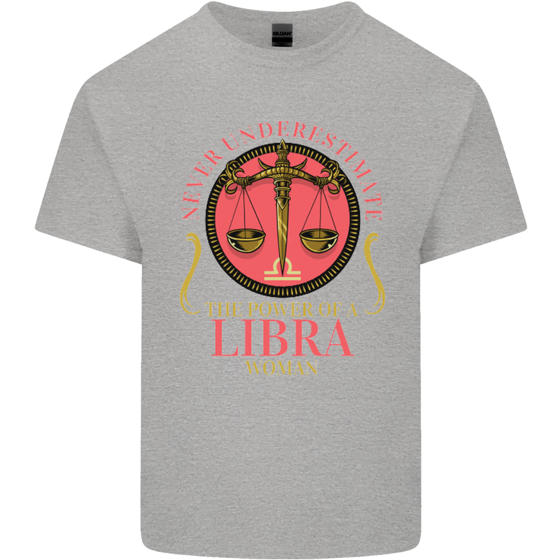 The Power of a Libra Woman Star Sign Kids T-Shirt Childrens Sports Grey