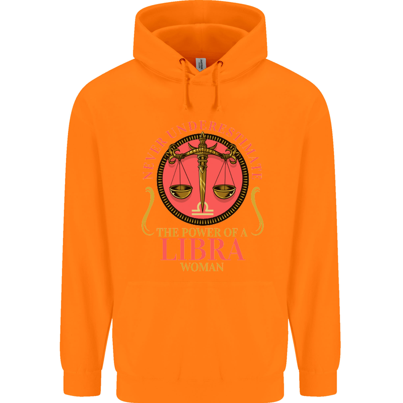 The Power of a Libra Woman Star Sign Mens 80% Cotton Hoodie Orange