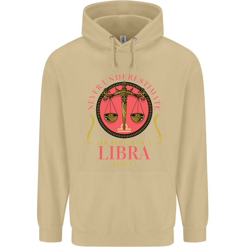 The Power of a Libra Woman Star Sign Mens 80% Cotton Hoodie Sand