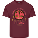 The Power of a Libra Woman Star Sign Mens Cotton T-Shirt Tee Top Maroon