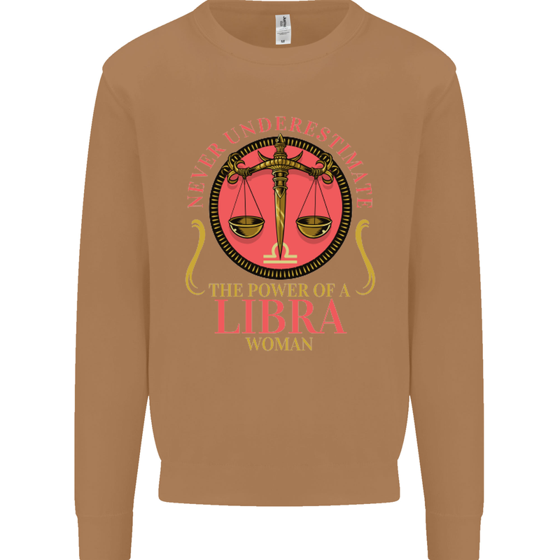 The Power of a Libra Woman Star Sign Mens Sweatshirt Jumper Caramel Latte