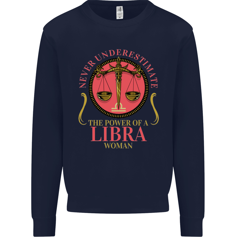 The Power of a Libra Woman Star Sign Mens Sweatshirt Jumper Navy Blue