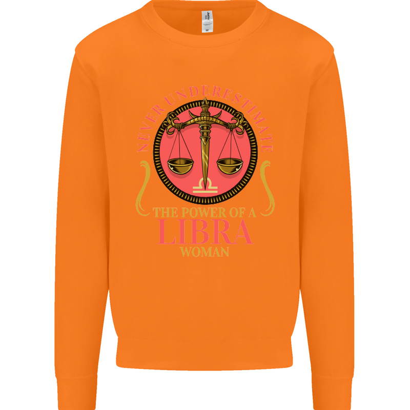The Power of a Libra Woman Star Sign Mens Sweatshirt Jumper Orange