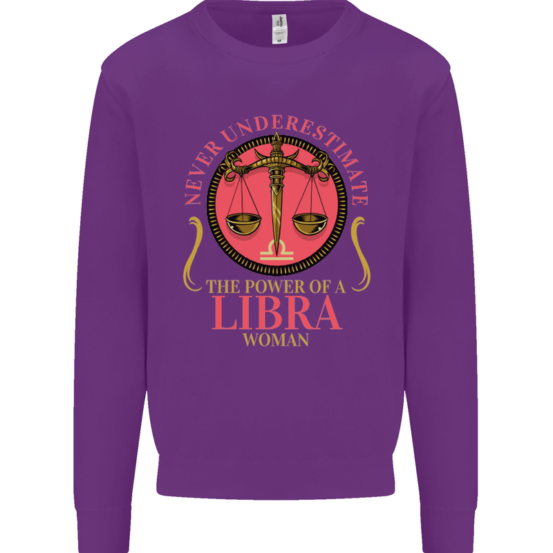 The Power of a Libra Woman Star Sign Mens Sweatshirt Jumper Purple