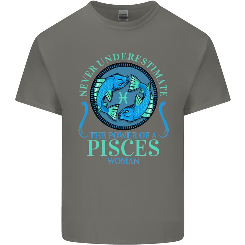 The Power of a Pisces Woman Star Sign Kids T-Shirt Childrens Charcoal