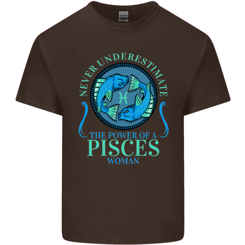The Power of a Pisces Woman Star Sign Kids T-Shirt Childrens Chocolate