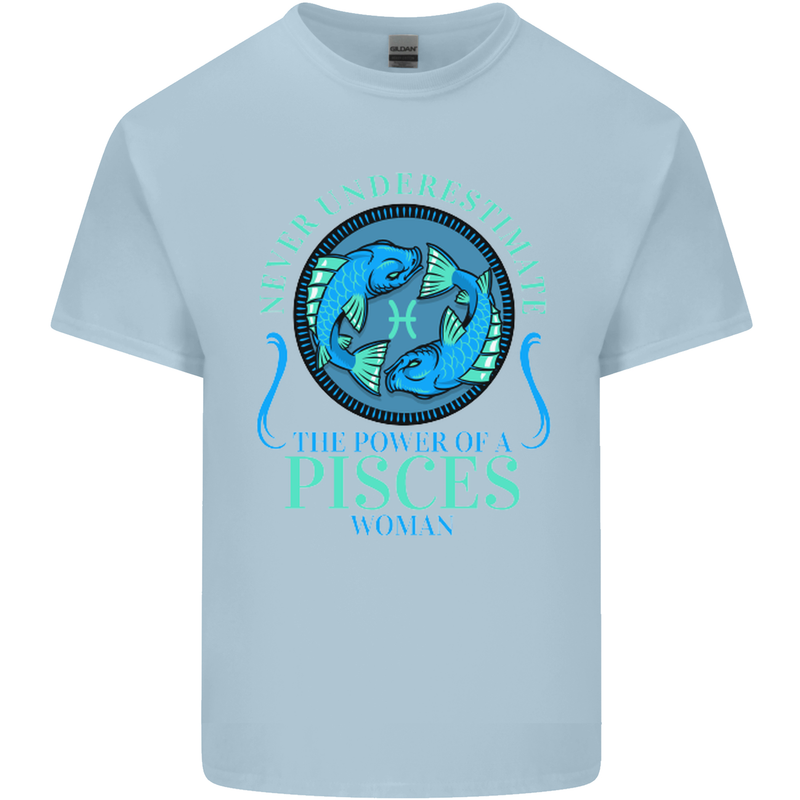 The Power of a Pisces Woman Star Sign Kids T-Shirt Childrens Light Blue