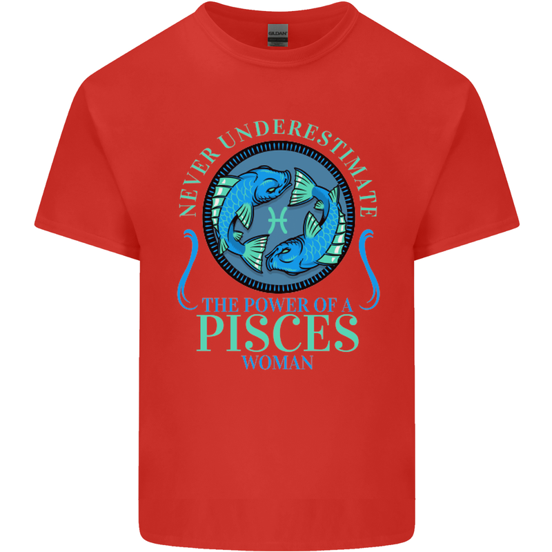 The Power of a Pisces Woman Star Sign Kids T-Shirt Childrens Red