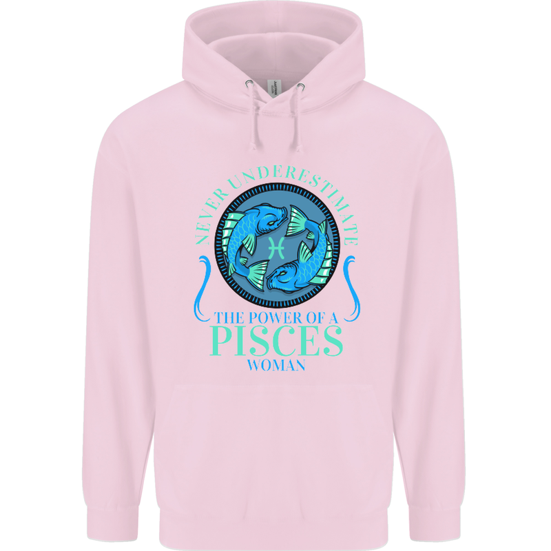 The Power of a Pisces Woman Star Sign Mens 80% Cotton Hoodie Light Pink