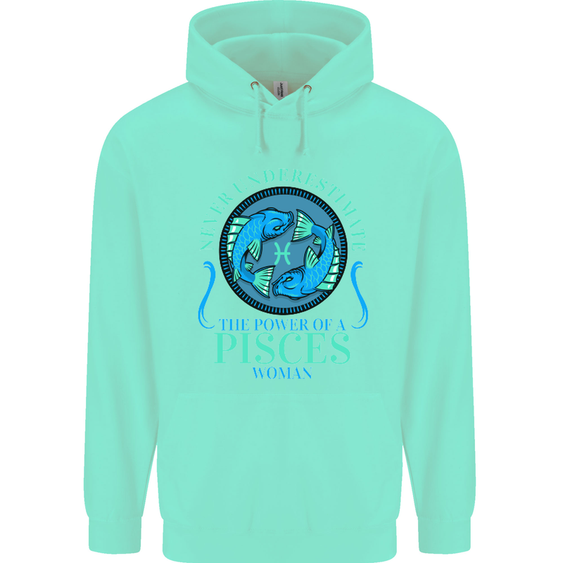 The Power of a Pisces Woman Star Sign Mens 80% Cotton Hoodie Peppermint