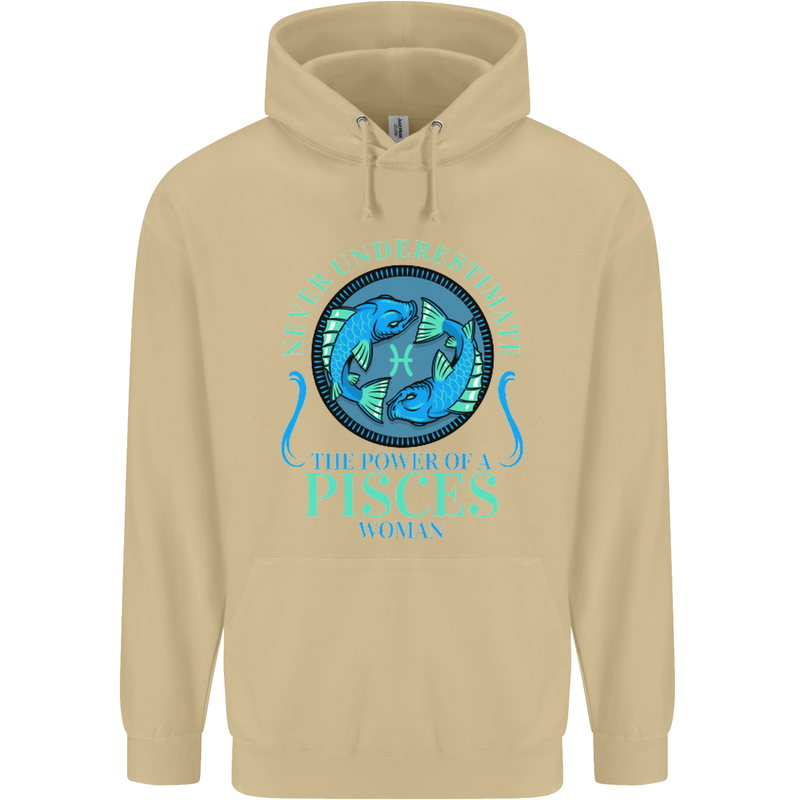 The Power of a Pisces Woman Star Sign Mens 80% Cotton Hoodie Sand