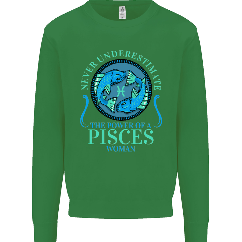 The Power of a Pisces Woman Star Sign Mens Sweatshirt Jumper Irish Green