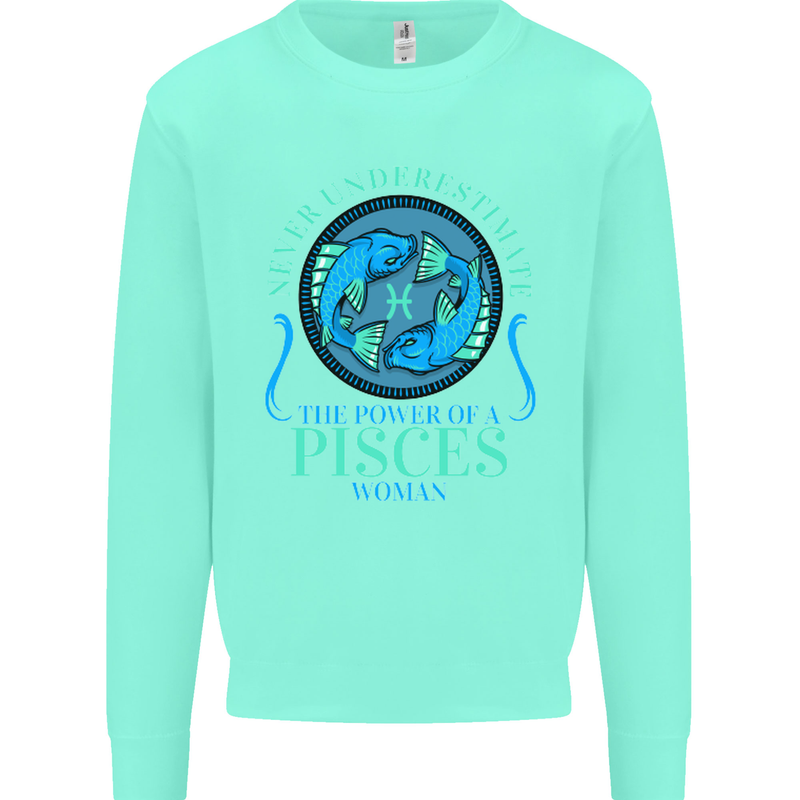 The Power of a Pisces Woman Star Sign Mens Sweatshirt Jumper Peppermint