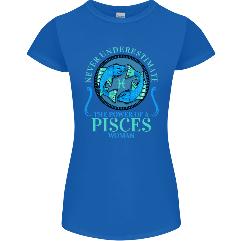 The Power of a Pisces Woman Star Sign Womens Petite Cut T-Shirt Royal Blue
