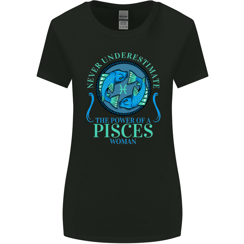 The Power of a Pisces Woman Star Sign Womens Wider Cut T-Shirt Black