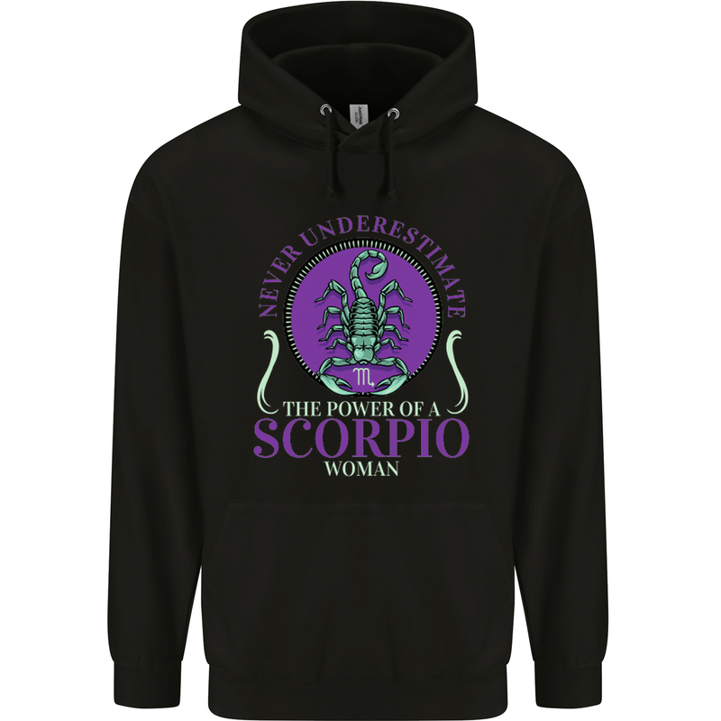The Power of a Scorpio Woman Star Sign Mens 80% Cotton Hoodie Black