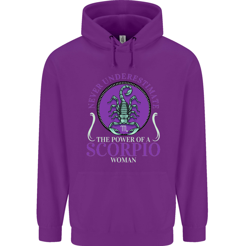 The Power of a Scorpio Woman Star Sign Mens 80% Cotton Hoodie Purple