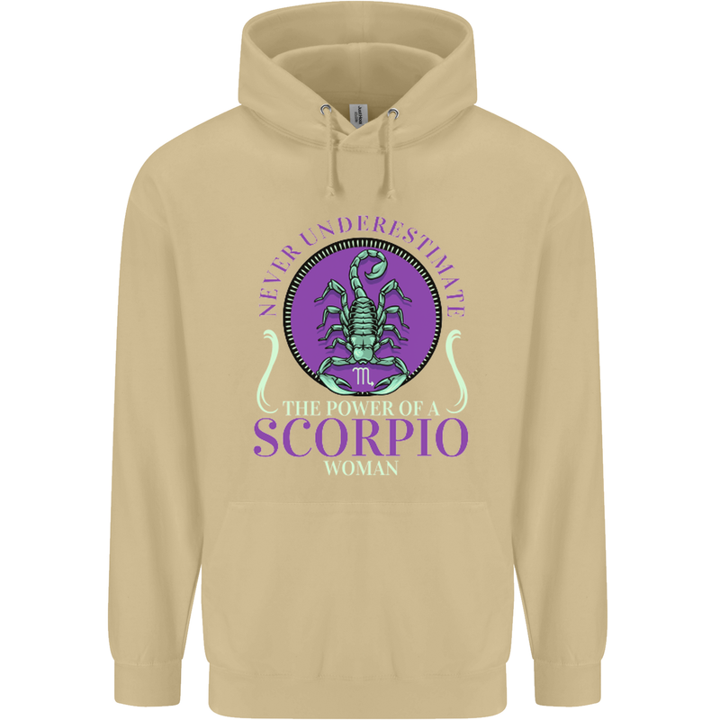 The Power of a Scorpio Woman Star Sign Mens 80% Cotton Hoodie Sand