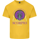 The Power of a Scorpio Woman Star Sign Mens Cotton T-Shirt Tee Top Yellow
